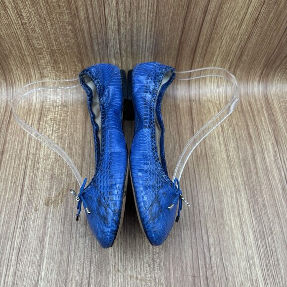 Sam Edelman Womens Leather Snakeskin Print Felicia Slip-on Ballet Flats Gray 7.5 - Picture 6 of 9